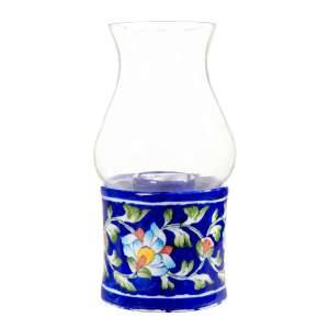 Tealight-Chimney-Blue-with-Turquoise-flowers1